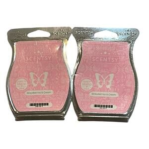 Scentsy Wax Bars Strawberries & Cream Lot of 2 Limited Edition Fruity Dessert